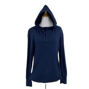 Columbia Sweatshirt Women XS Extra Small Navy Cowl Neck Hooded Drawcord Pullover
